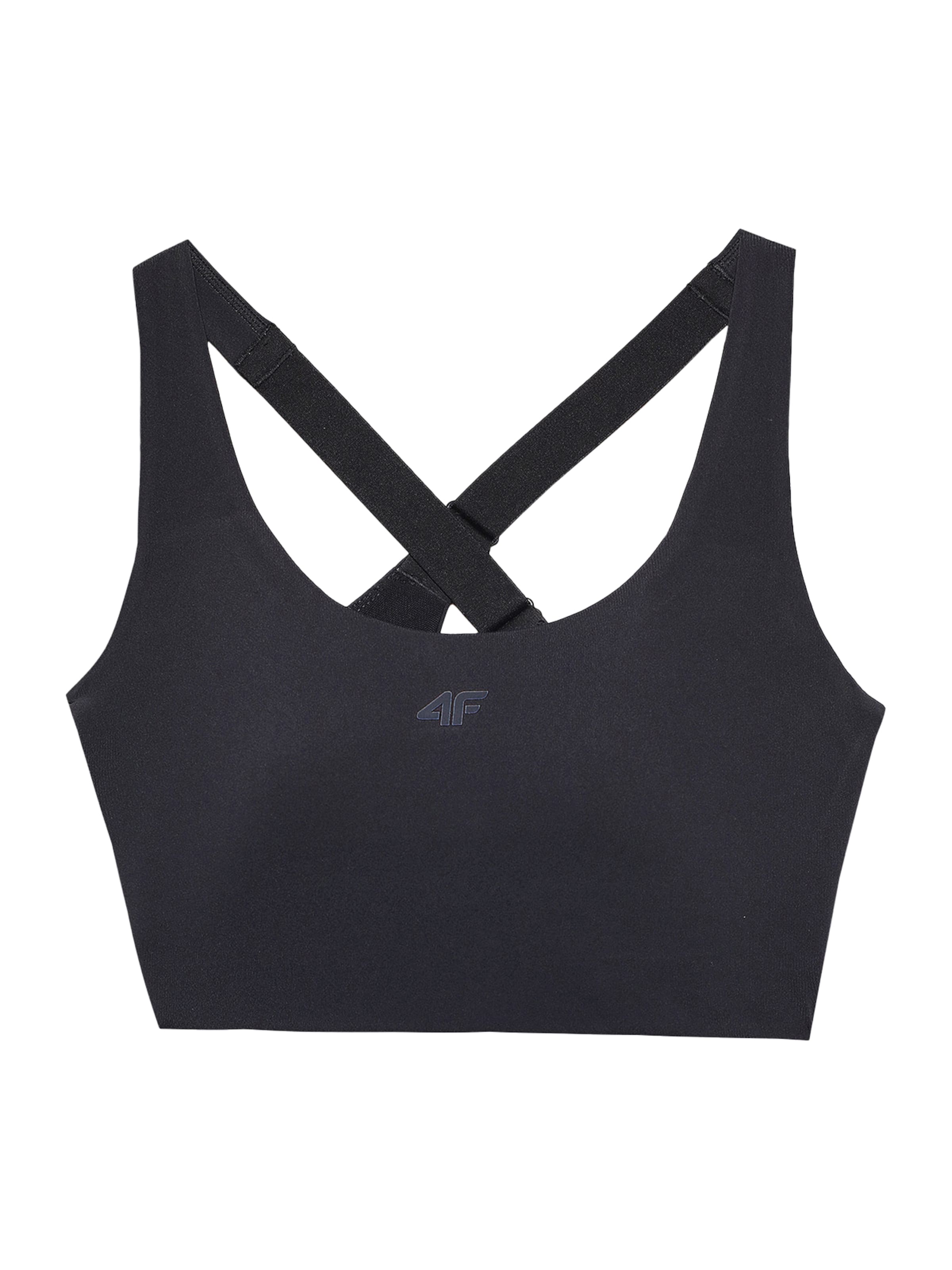 4F Бюстие Спортен сутиен в сиво: отпред