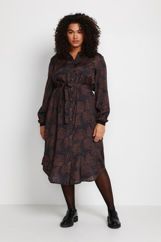 KAFFE CURVE Shirt dress 'Juliet' in Brown