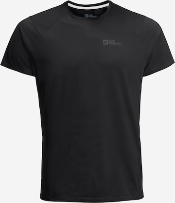 T-Shirt fonctionnel 'PRELIGHT TRAIL' JACK WOLFSKIN en noir : devant