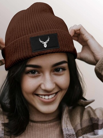 Neverless Mütze 'Hirschgeweih' in Braun