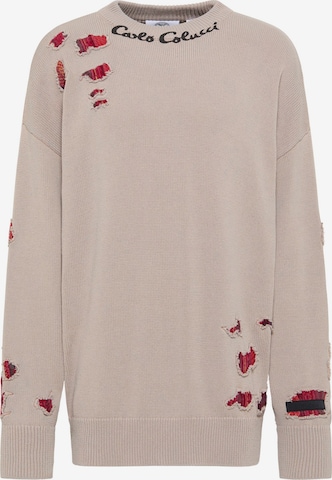 Pull-over Carlo Colucci en beige : devant