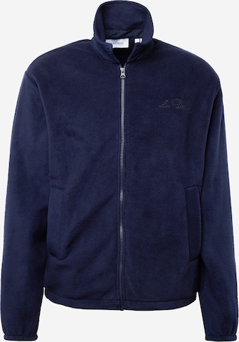 Les Deux Fleece jas 'Duke' in Blauw: voorkant