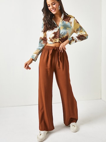 olalook Wide leg Pants in Brown