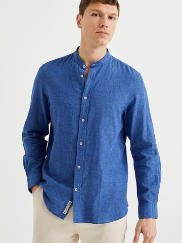 WE Fashion Slim fit Overhemd in Blauw