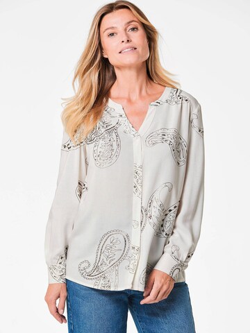 Goldner Bluse in Weiß: Vorderseite