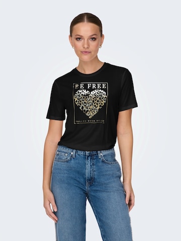 Tricou 'ONLFREE' de la ONLY pe negru: față