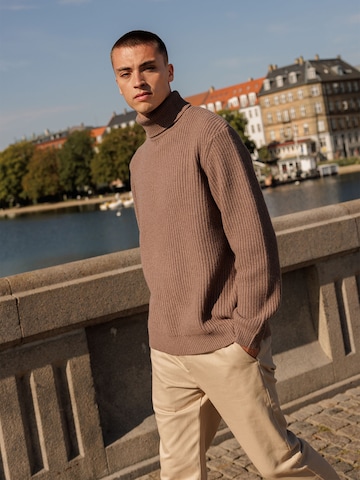 DAN FOX APPAREL Sweater 'Georg' in Brown