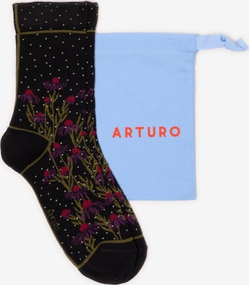 Calzino 'Calzini Margherita e Arturo' di Arturo in nero: frontale