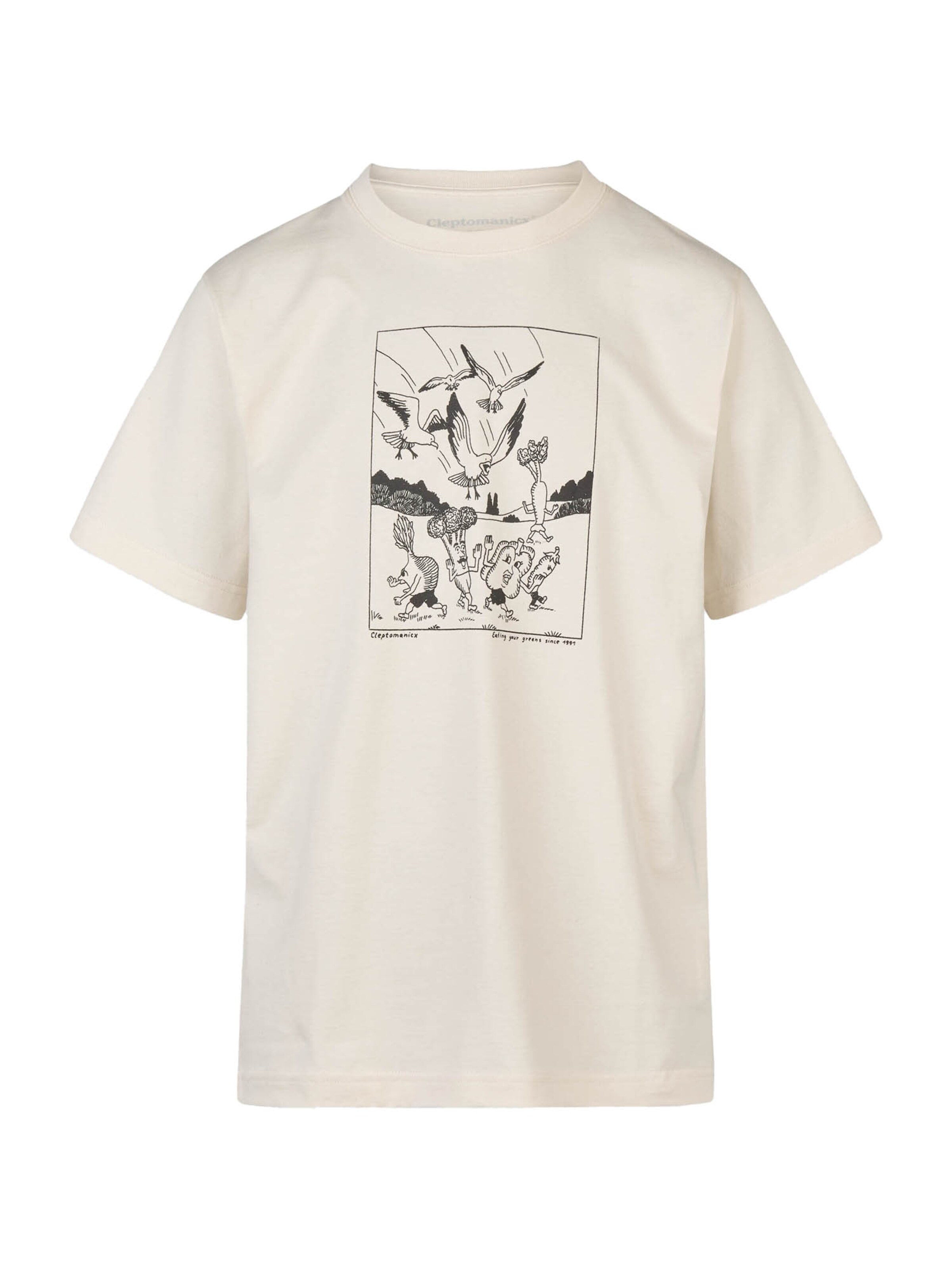Cleptomanicx Shirt 'Classic Birds of Prey' in Beige: front