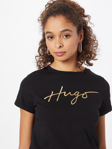 HUGO Shirt 'Slim Tee' in Black