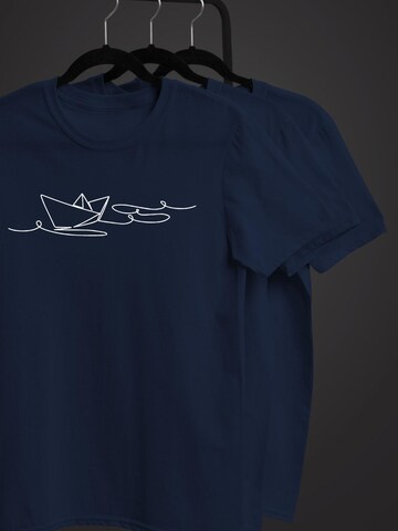 Neverless Shirt 'Paperschiff' in Blue