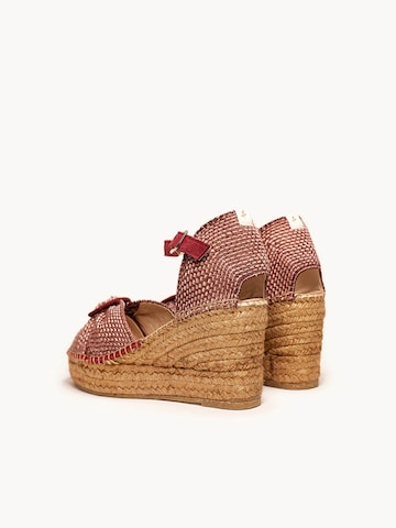Alhamas Strap sandal 'Alpargata Cuña 8 cm' in Red