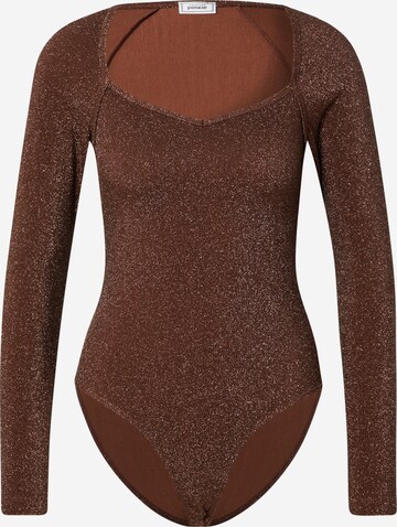 Pimkie Shirt Bodysuit 'TVICTORYF' in Brown: front