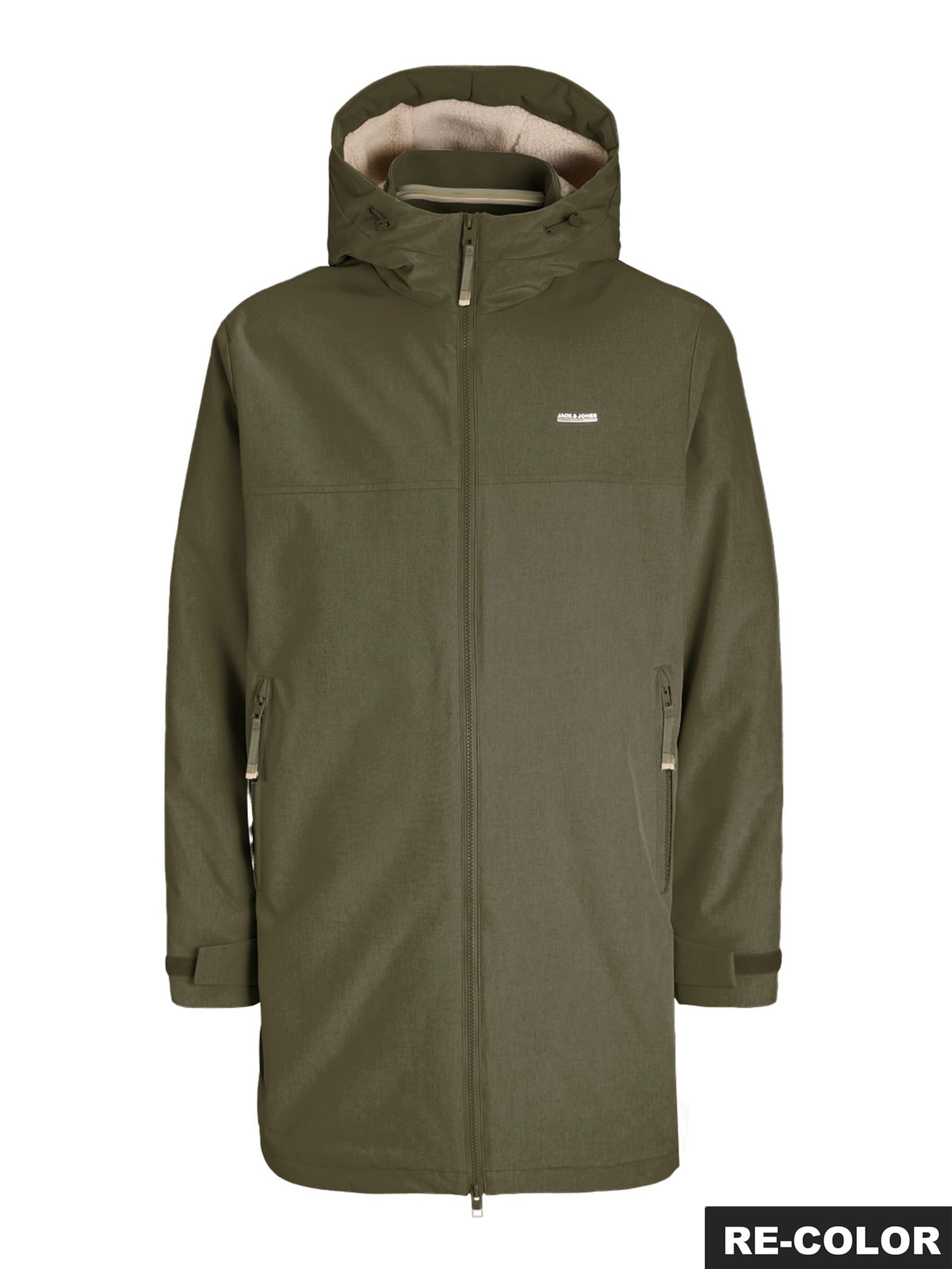 JACK & JONES - Parca de invierno en verde: frente
