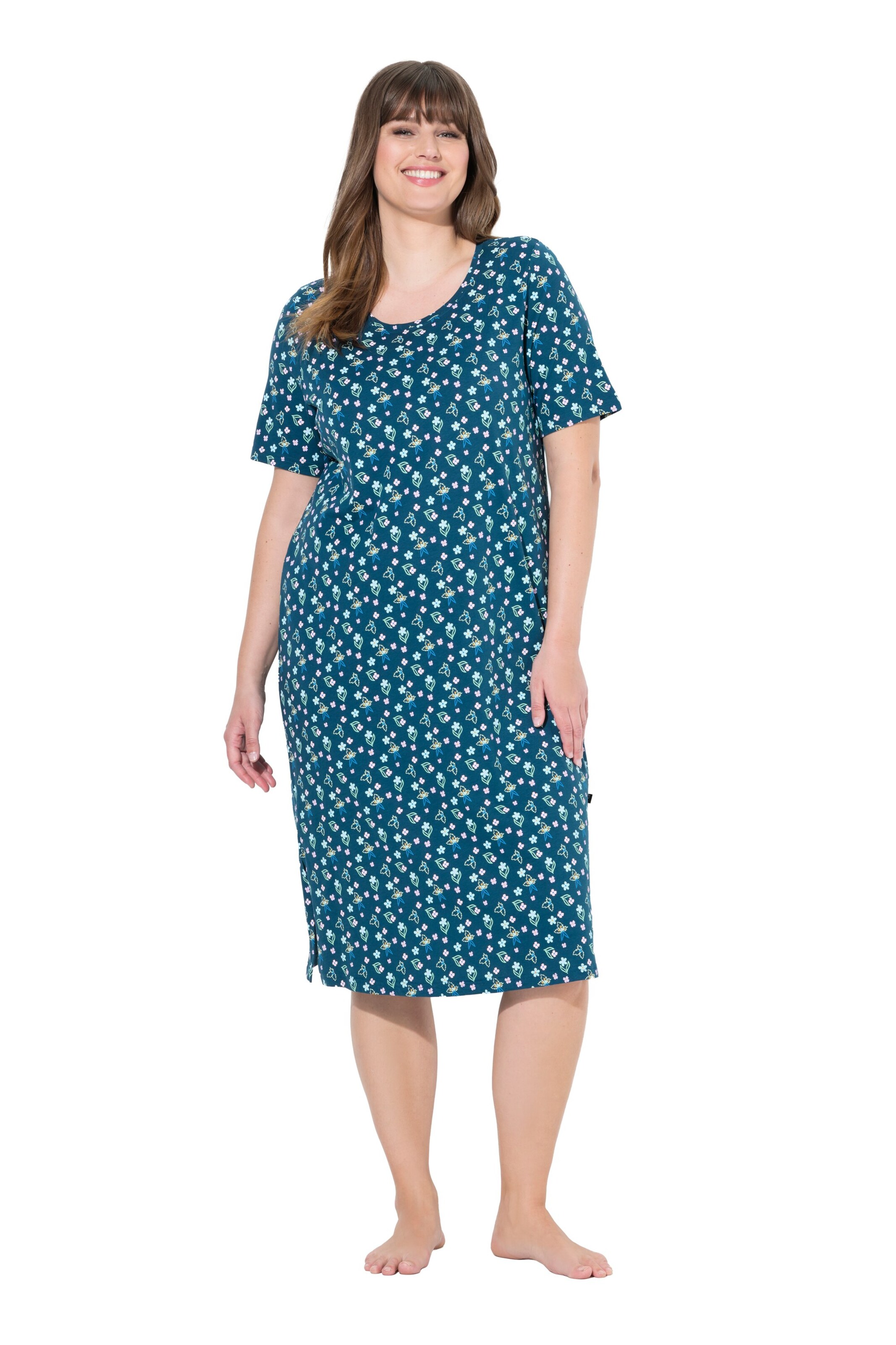 Ulla Popken Nachthemd in Blauw: voorkant