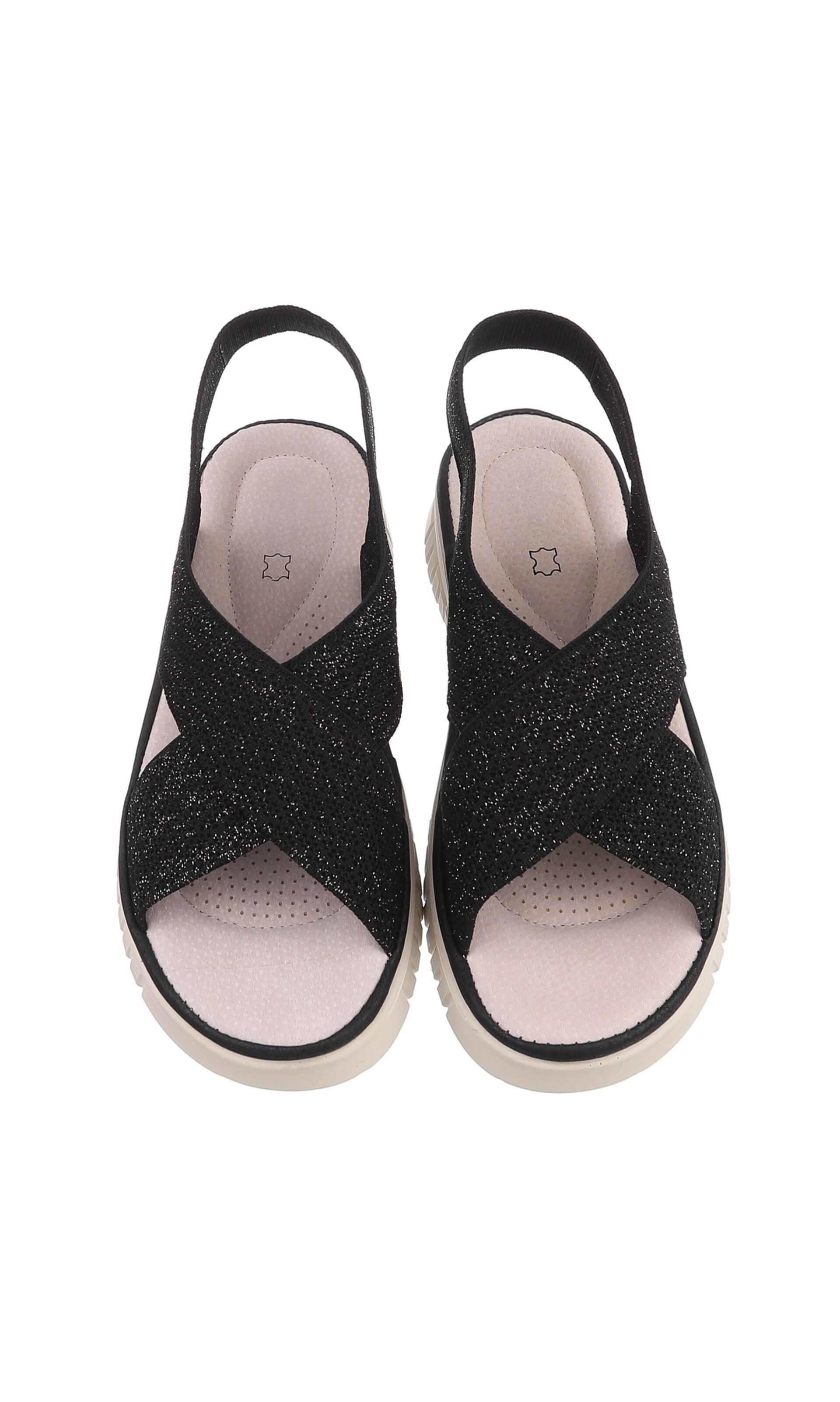 Ital-Design Strap Sandals in Black