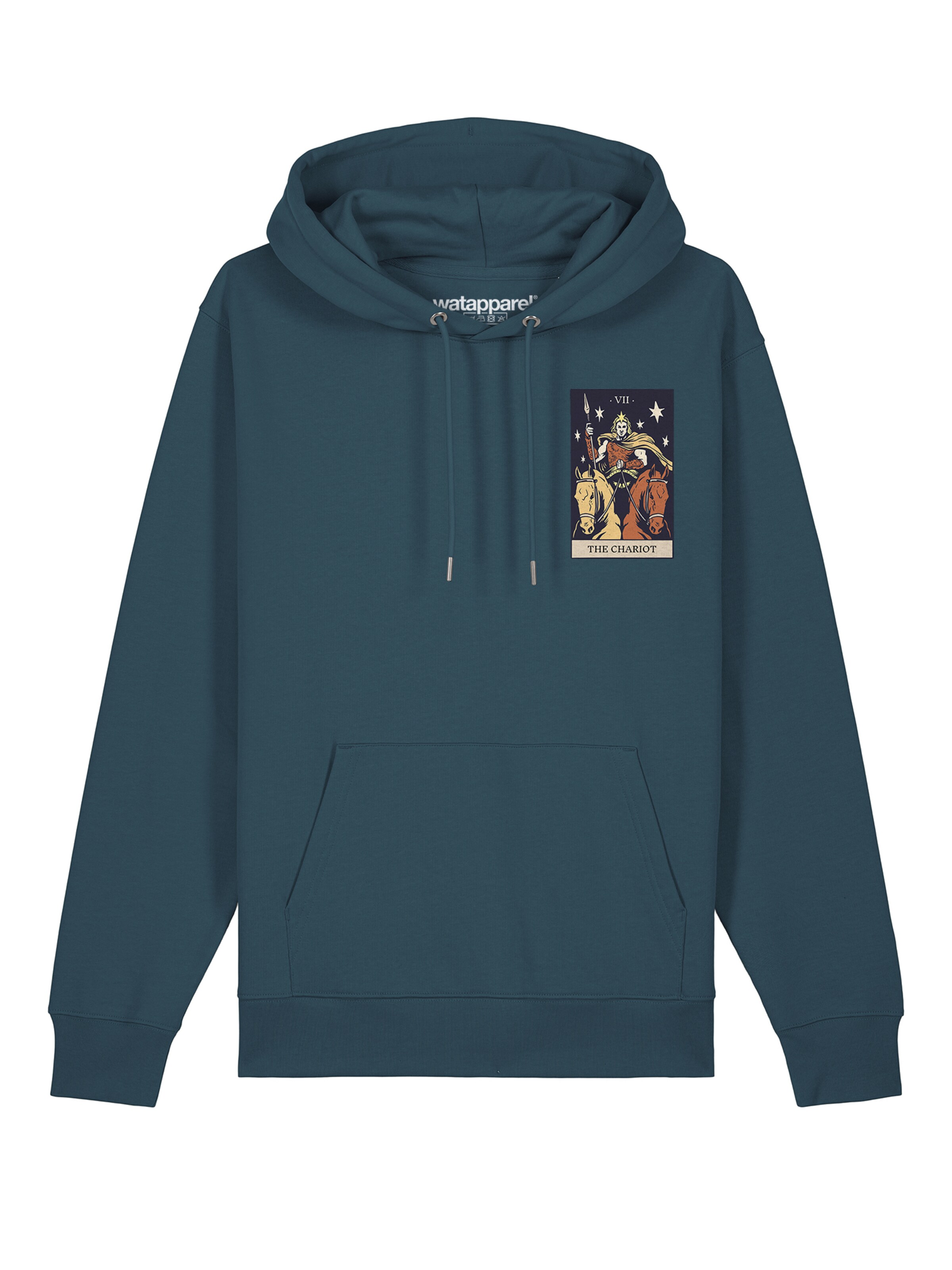 Sweat-shirt ' Tarot The Chariot ' Watapparel en bleu : devant