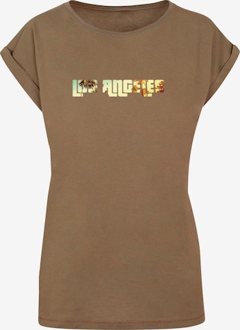 Merchcode T-Shirt 'Grand Los Angeles' in Braun: predná strana