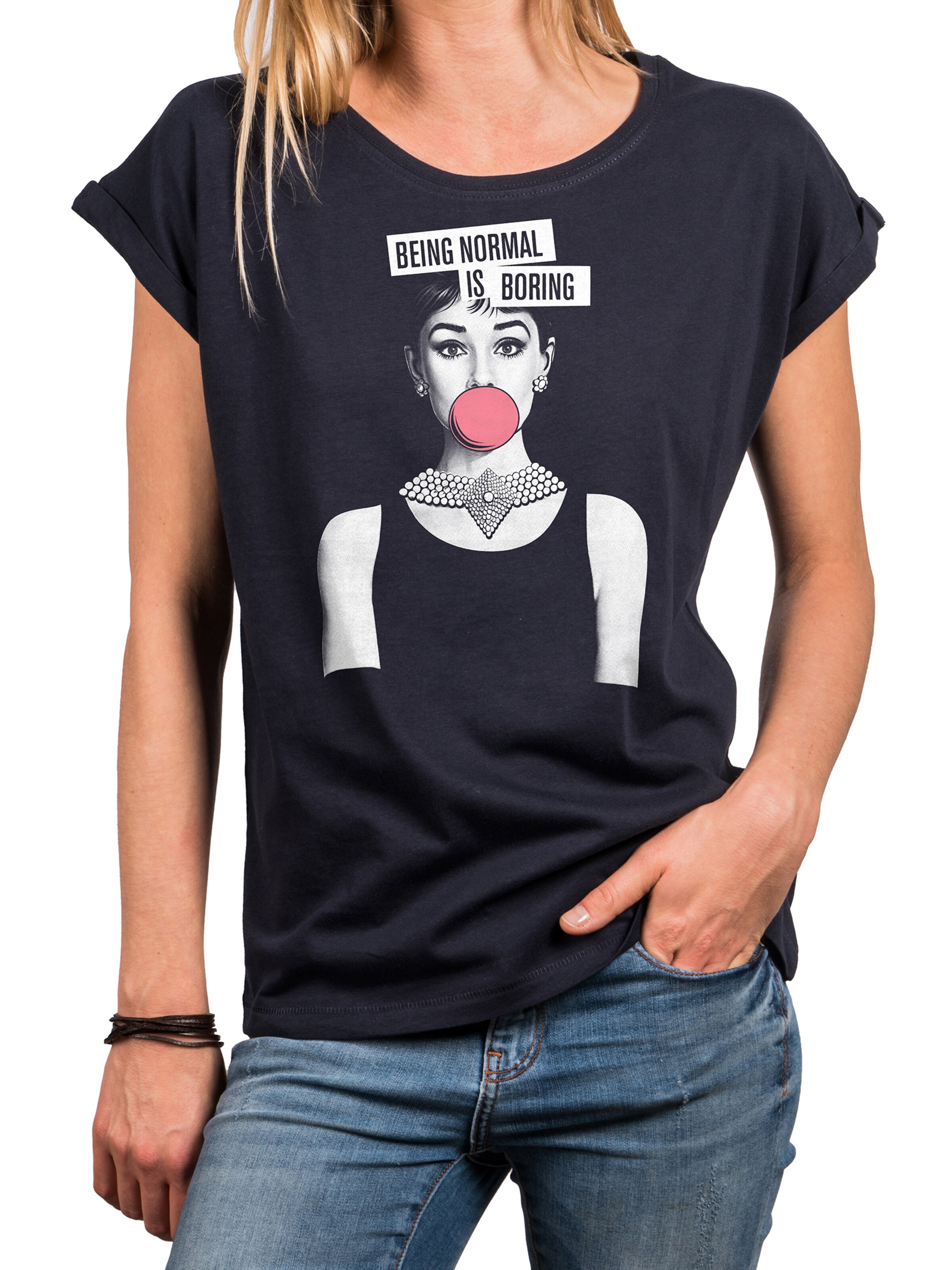 MAKAYA Shirt 'Normal is Boring' in Blue