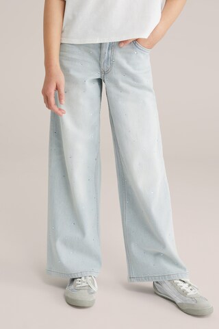 WE Fashion Wide leg Jeans in Blue: front