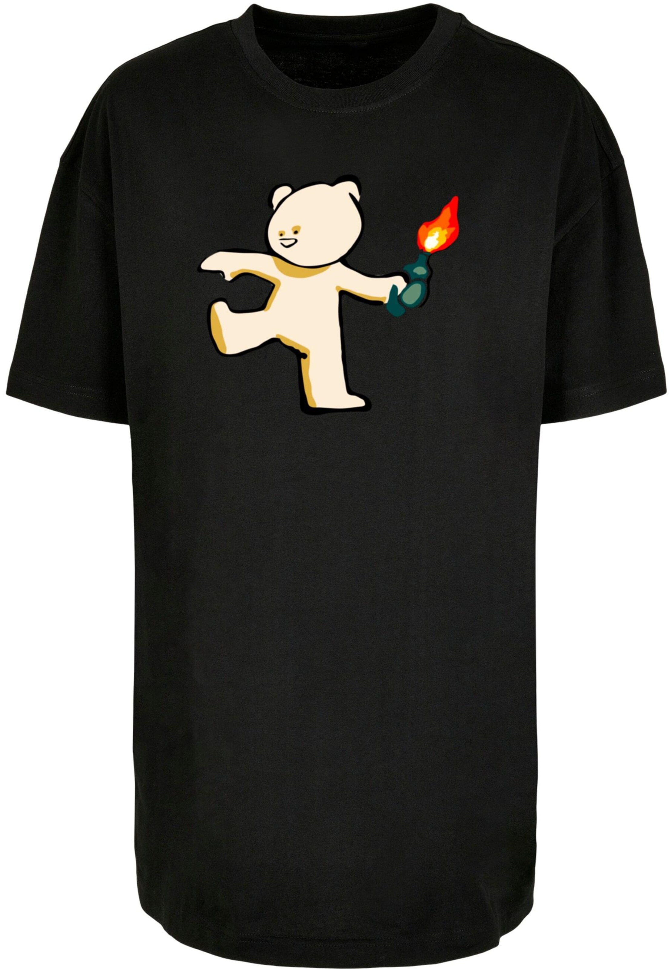 Merchcode Shirt ' Molotov Teddy ' in Zwart: voorkant