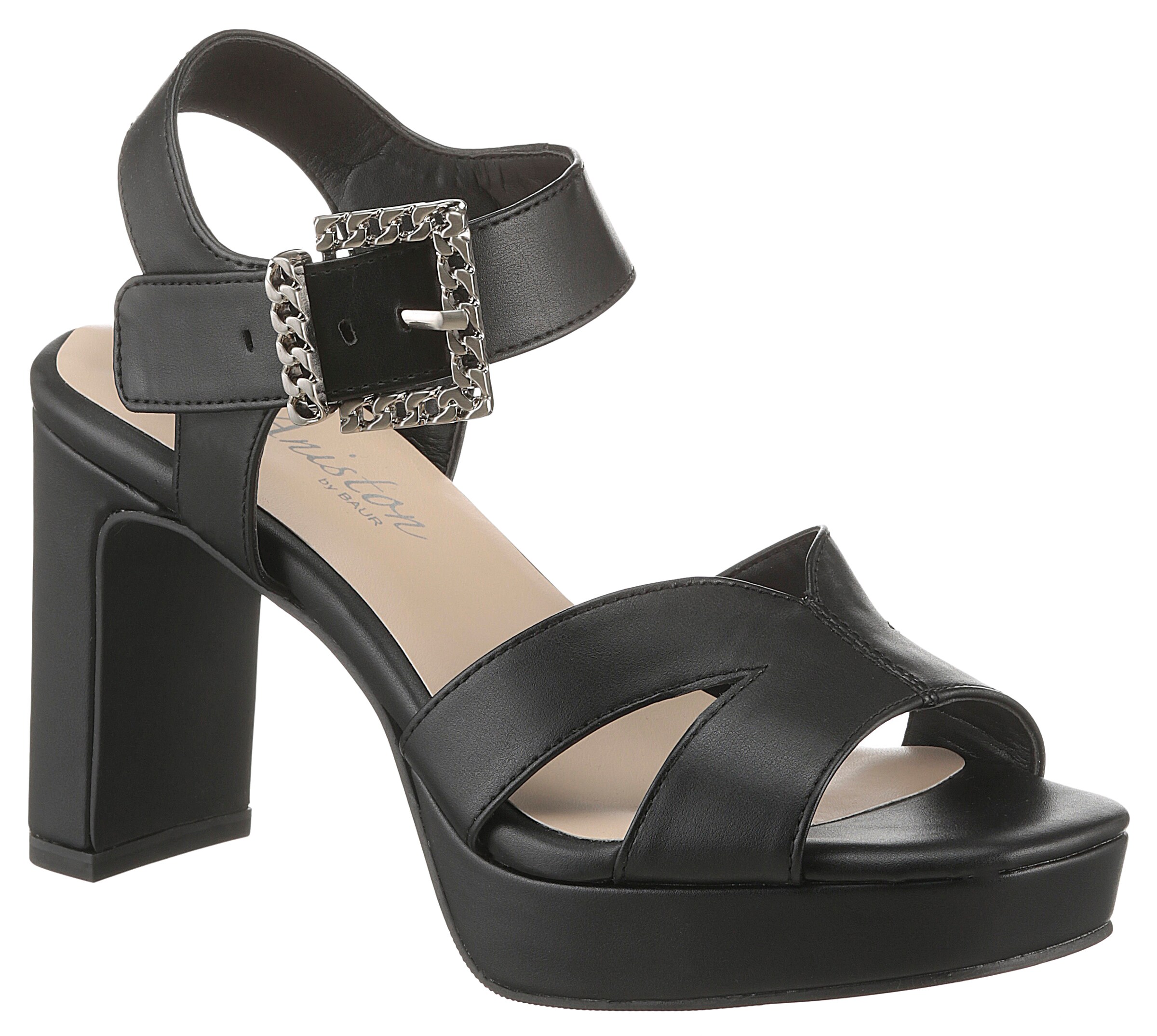 Aniston Sandals in Black: front
