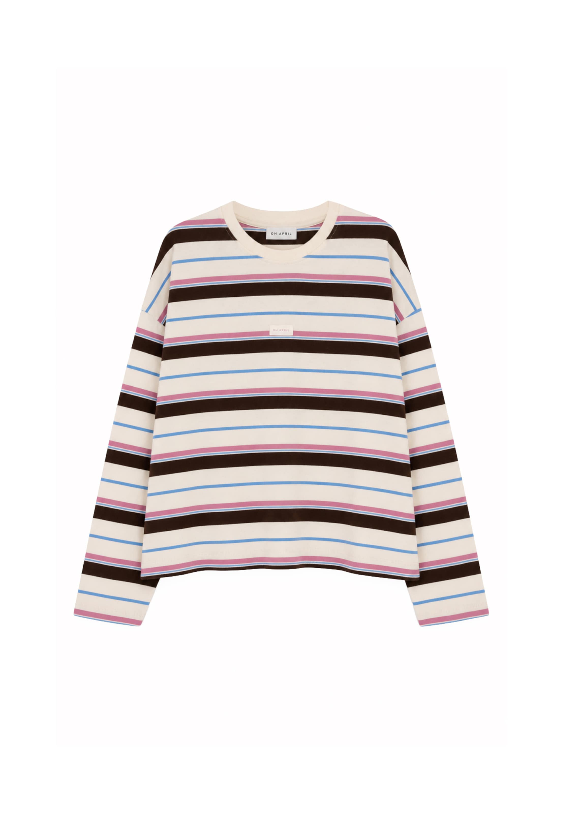 OH APRIL Shirt in L in Cream / Cobalt blue / Black, Item view