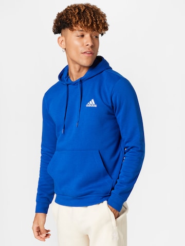zils ADIDAS SPORTSWEAR Sportiska tipa džemperis 'Essentials Fleece': no priekšpuses