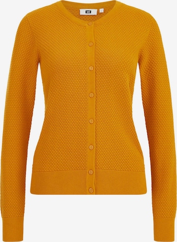 WE Fashion Knit Cardigan in Yellow: front