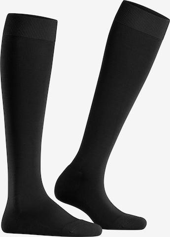FALKE Knee High Socks 'ClimaWool' in Black: front