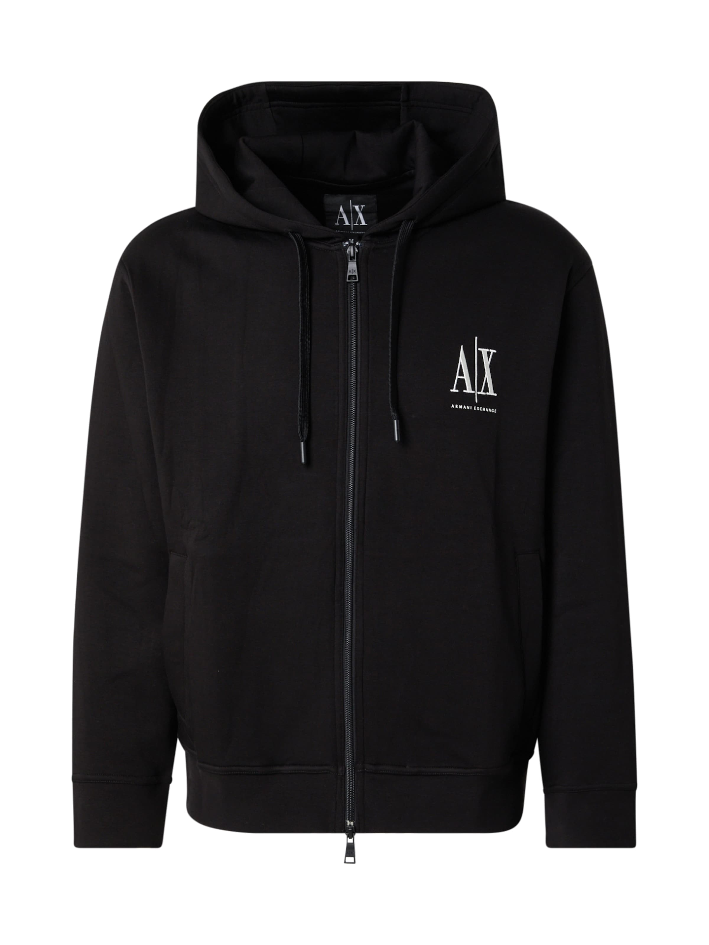 ARMANI EXCHANGE Sweatjacke in Schwarz: Vorderseite