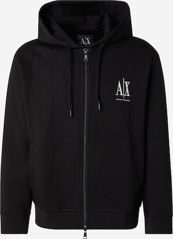 ARMANI EXCHANGE Кофта на молнии в Черный: спереди