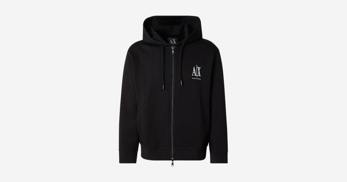 ARMANI EXCHANGE Zip-Up Hoodie in Black | ABOUT YOU ARMANI EXCHANGE Zip-Up Hoodie in Black | ABOUT YOU
