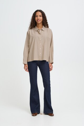 ICHI - Blusa 'GILEY' em bege