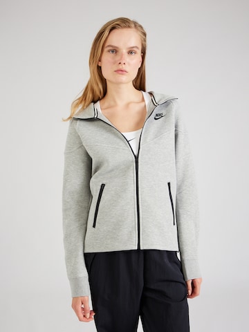 Nike Sportswear Sports jacket 'TECH FLEECE' in Grey: front