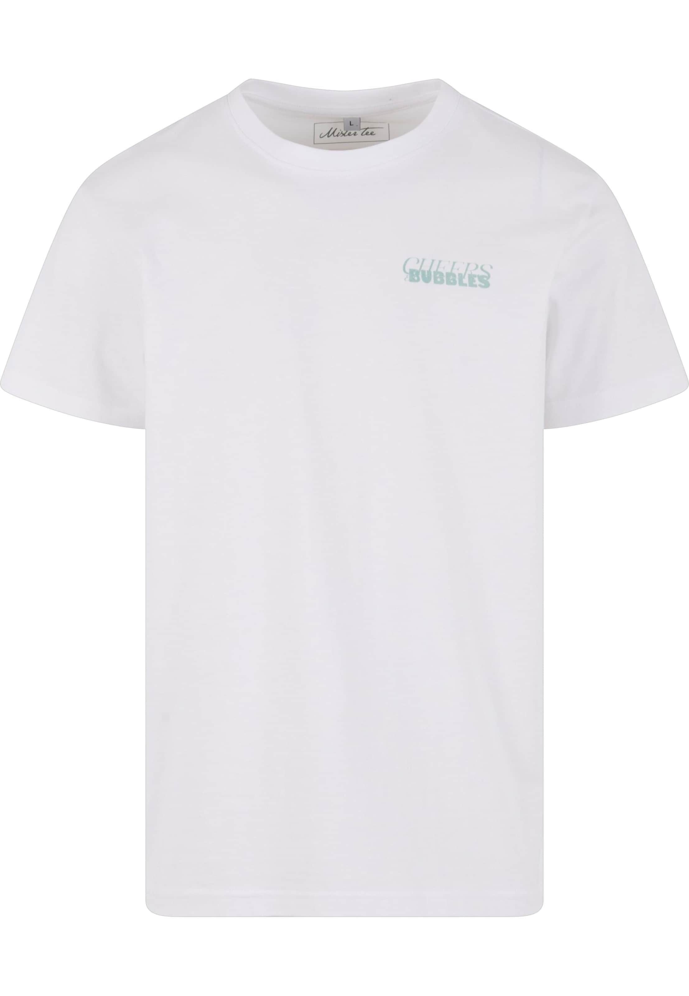 T-Shirt 'Cheers Bubbles' Mister Tee en blanc : devant