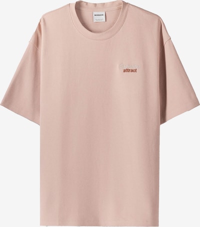 Bershka T-Shirt in ecru / braun / rosa, Produktansicht