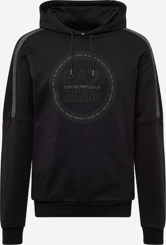 Sweat-shirt EA7 Emporio Armani en noir : devant