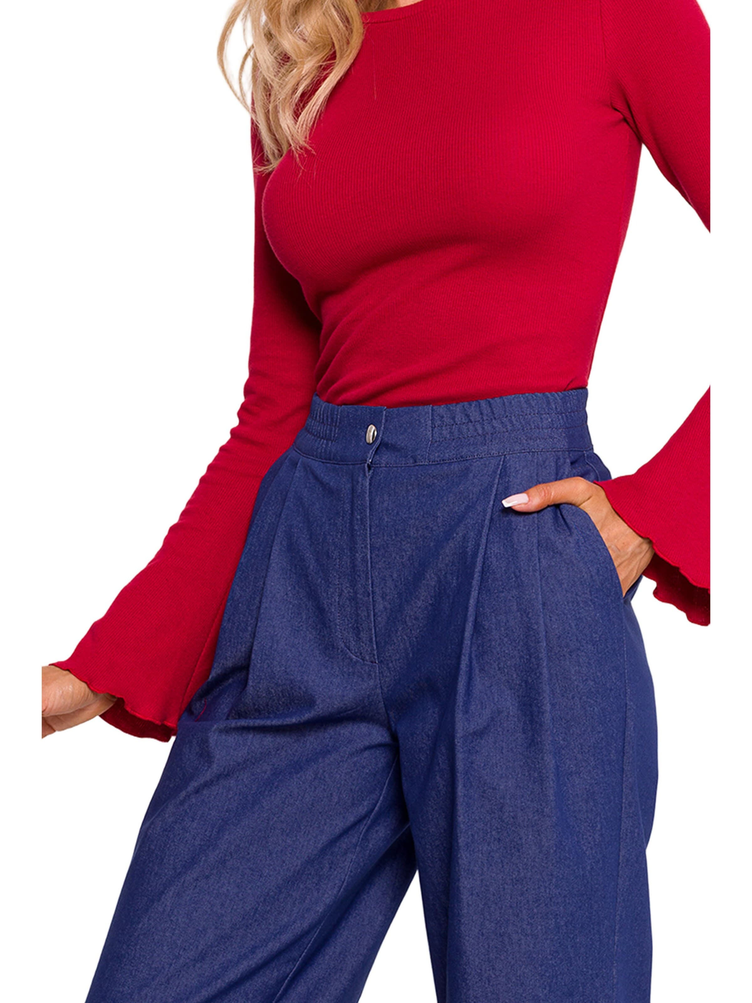 Wide leg Pantaloni de la made of emotion pe albastru
