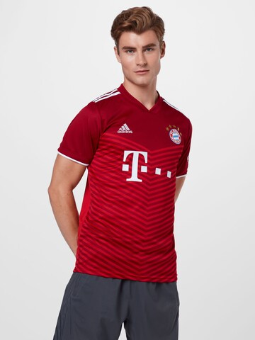 sarkans ADIDAS PERFORMANCE Sporta krekls 'Bayern München': no priekšpuses