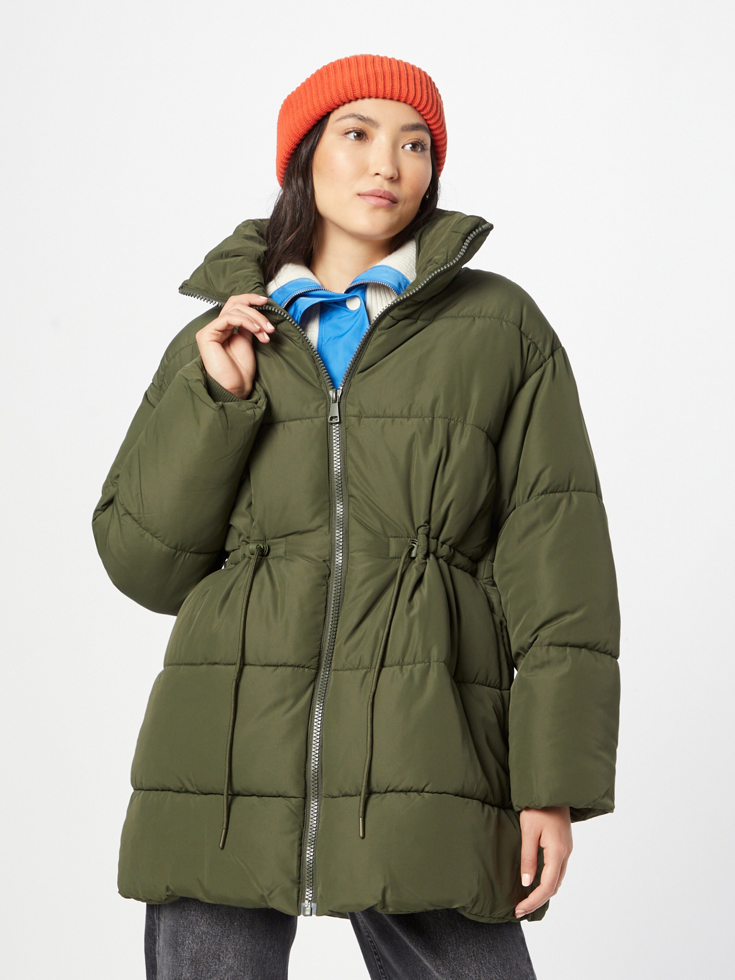 Monki Winter Jacket in Khaki ABOUT YOU