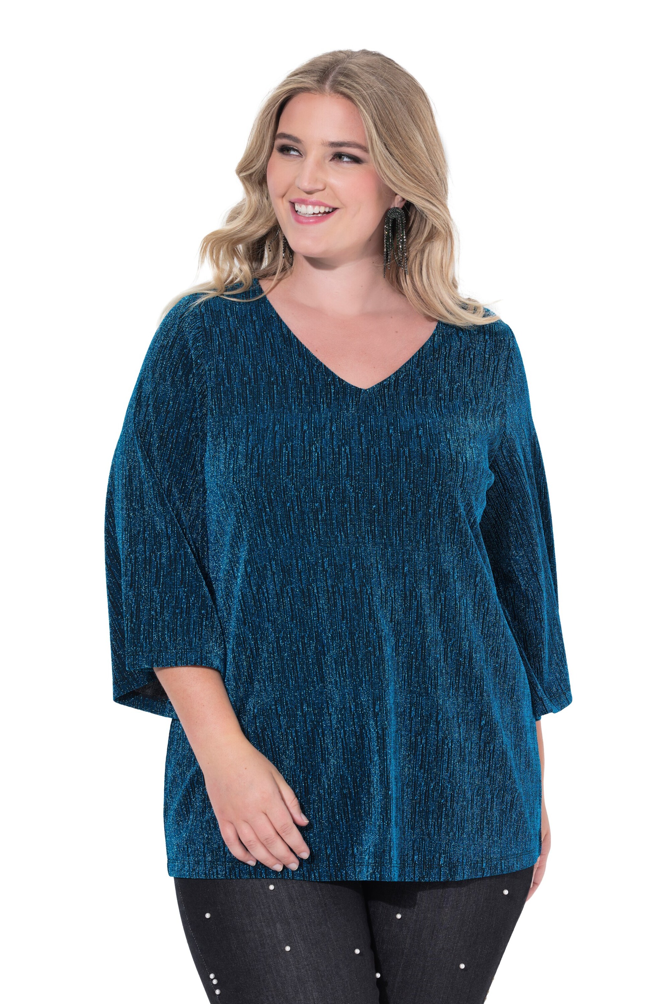 MIAMODA Blouse in Blue: front