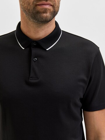 SELECTED HOMME Poloshirt 'Leroy' in Schwarz