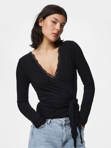 PIECES Shirt 'PCBarbera Roya' in Zwart: voorkant
