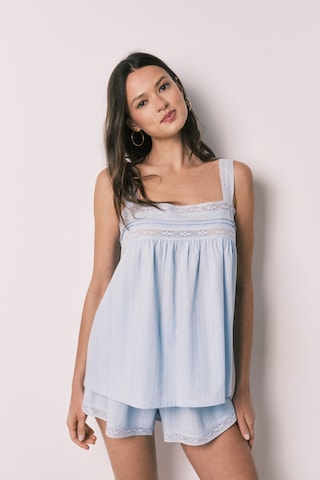 Women' Secret Korte pyjama in Blauw: voorkant