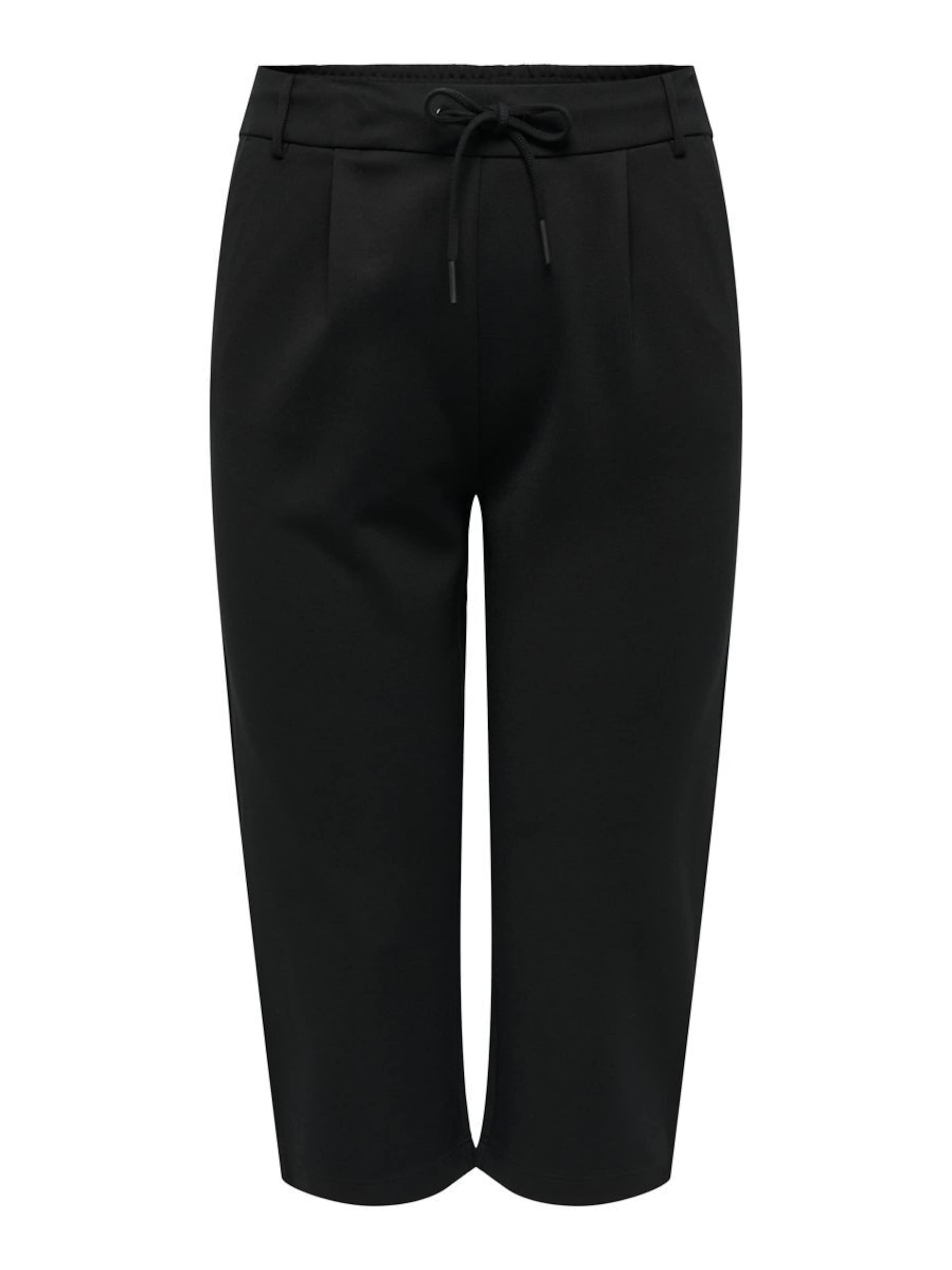 ONLY Carmakoma regular Bukser med lægfolder i sort: forside