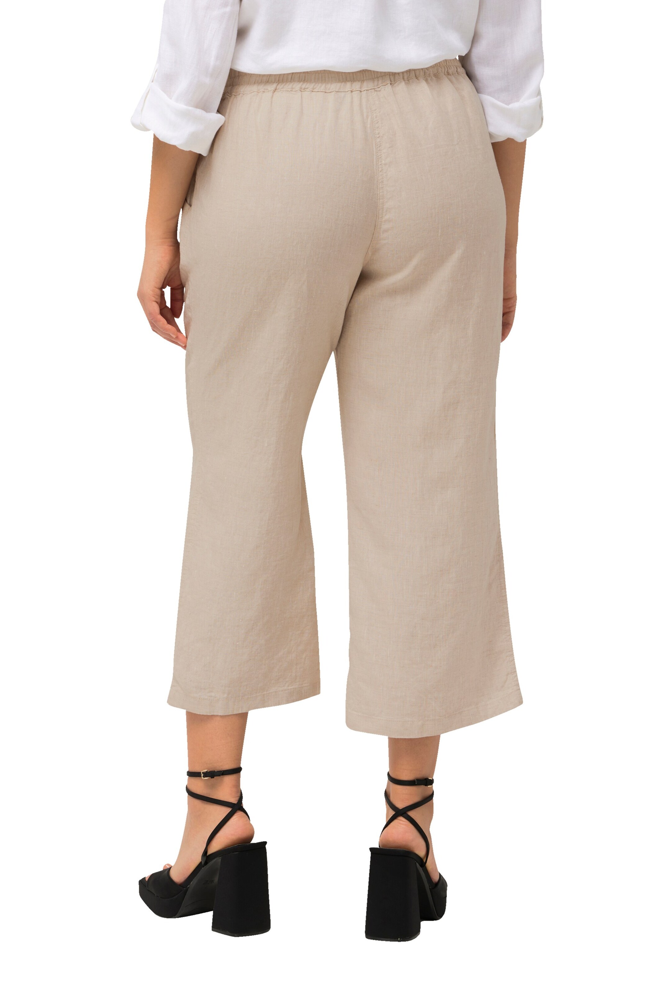 Ulla Popken Wide Leg Hose in Beige