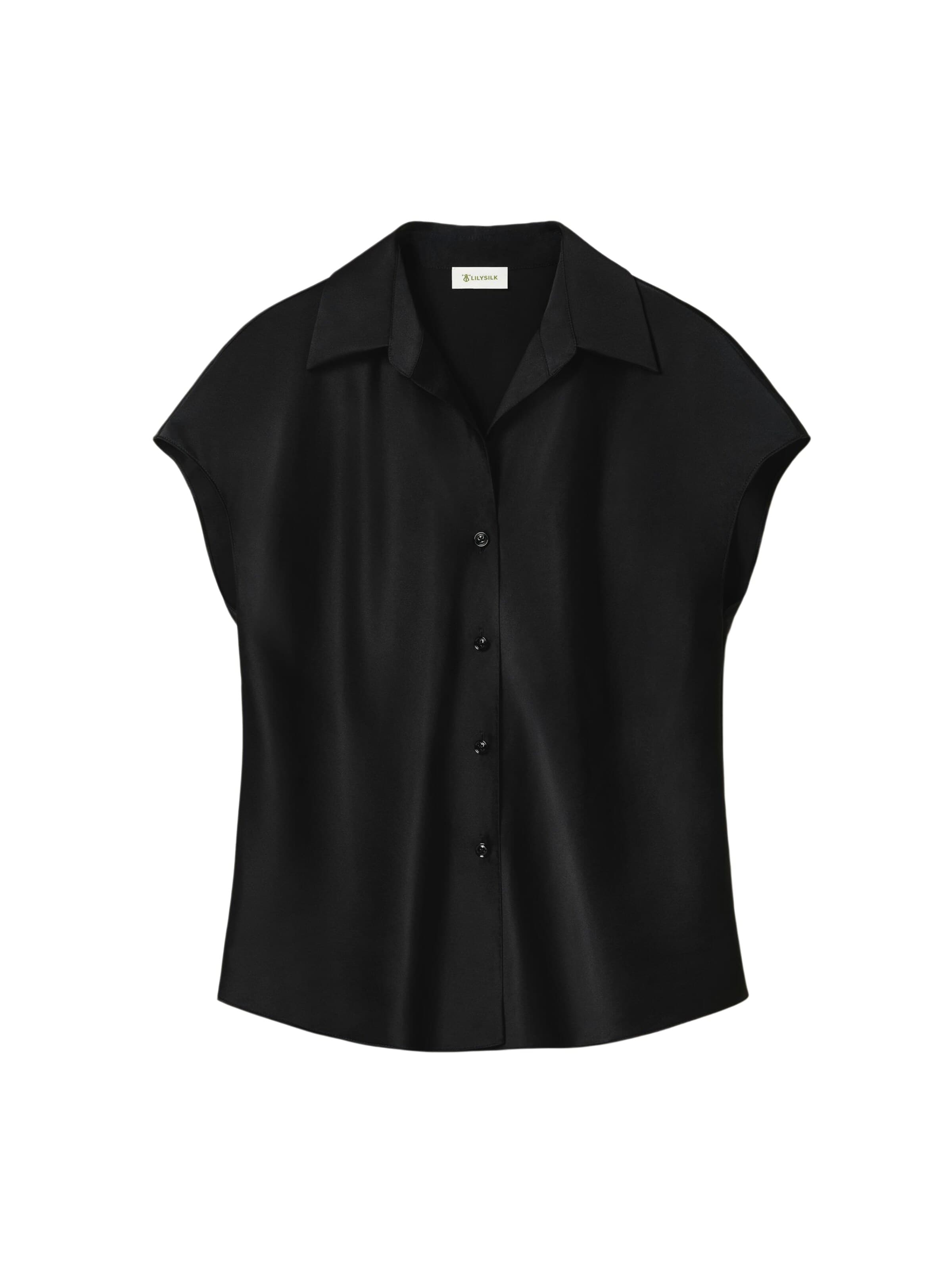 Lilysilk Blouse in Zwart: voorkant
