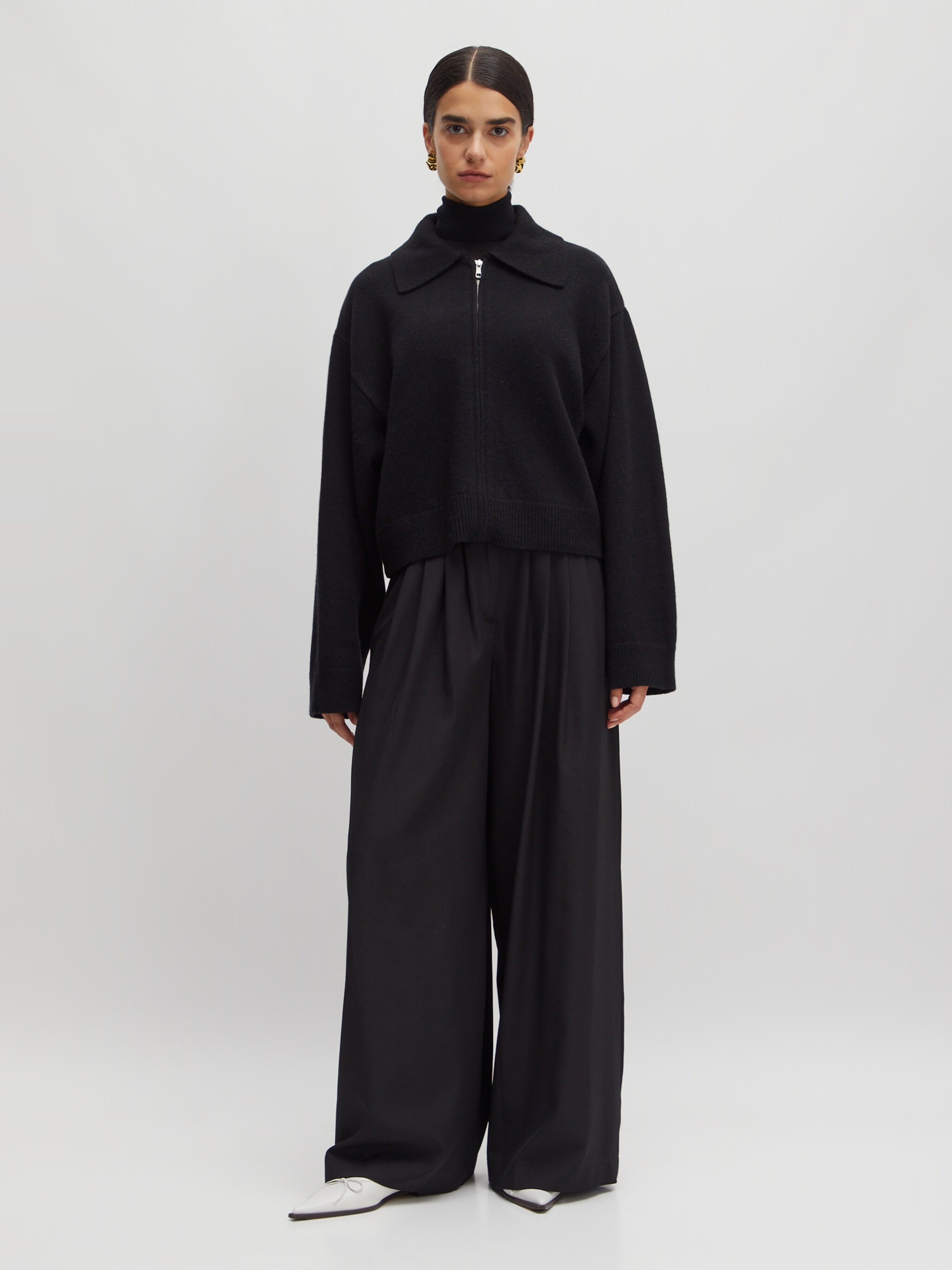 EDITED Producten Gebreid vest 'Edda' Zwart