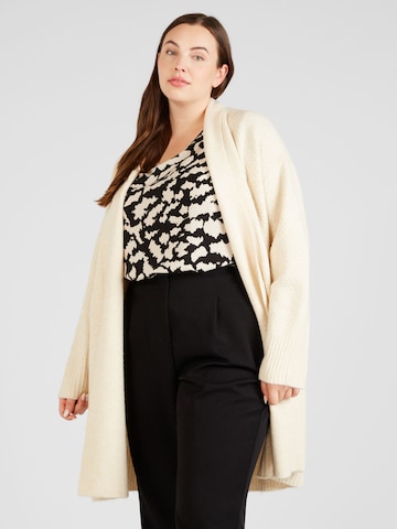 Vero Moda Curve Cardigan 'Cheidi' i beige: forside